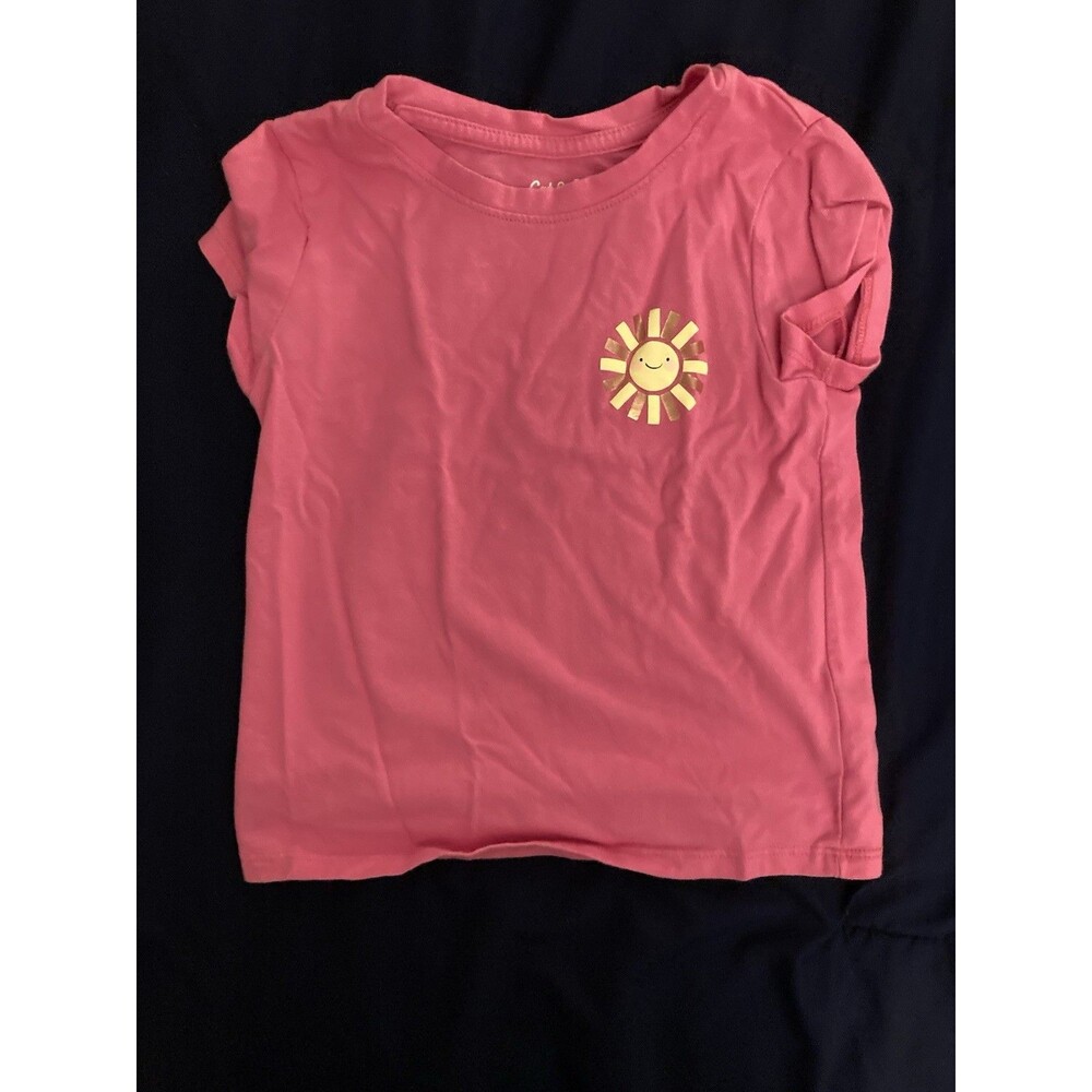 4T Cat & Jack girl clothes - 1 piece T shirt | pink color & sun theme